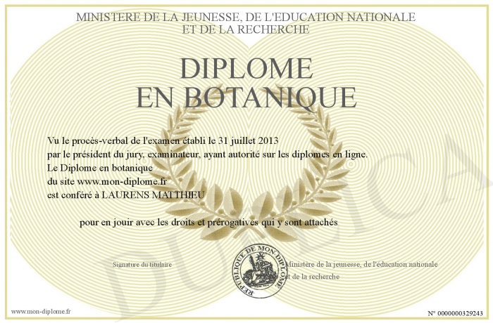 diplome universitaire botanique